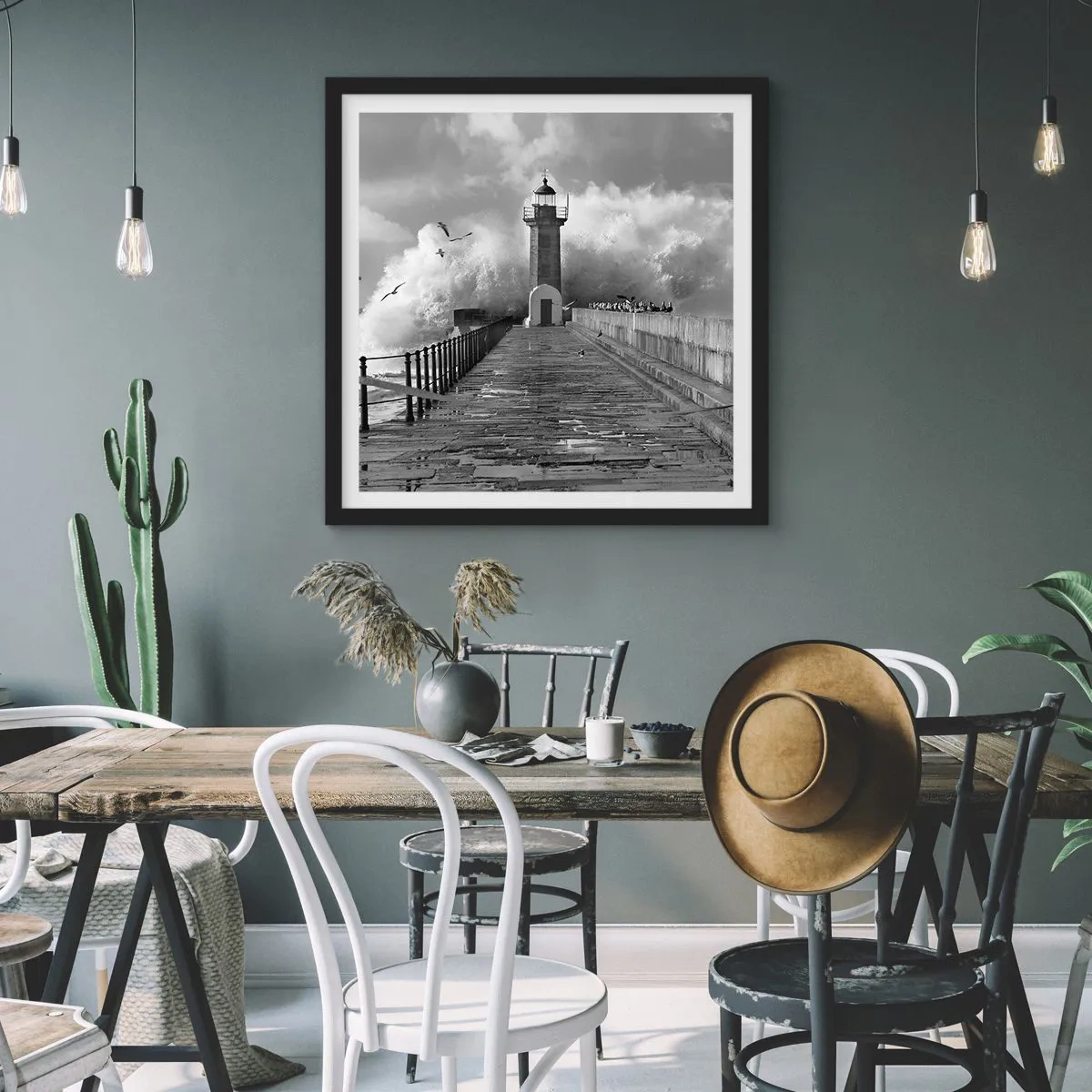 Pôster com moldura preta - Destemida - 50x50 cm