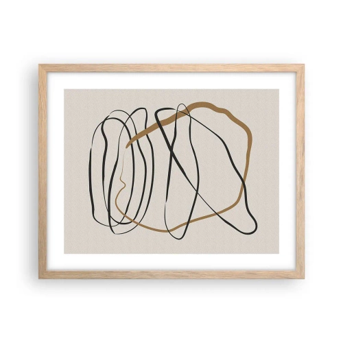 Pôster com moldura de carvalho claro - Composição – dança em loop - 50x40 cm