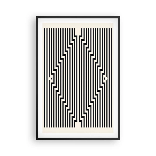 Pôster com moldura preta - Ilusão geométrica - 61x91 cm
