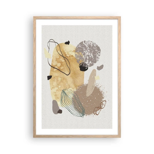 Pôster com moldura de carvalho claro - Plumcologia aplicada - 50x70 cm