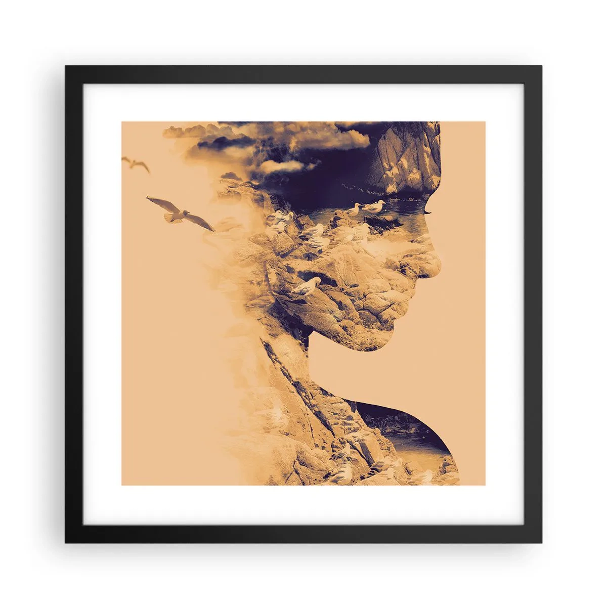 Pôster com moldura preta - Linda por natureza - 40x40 cm