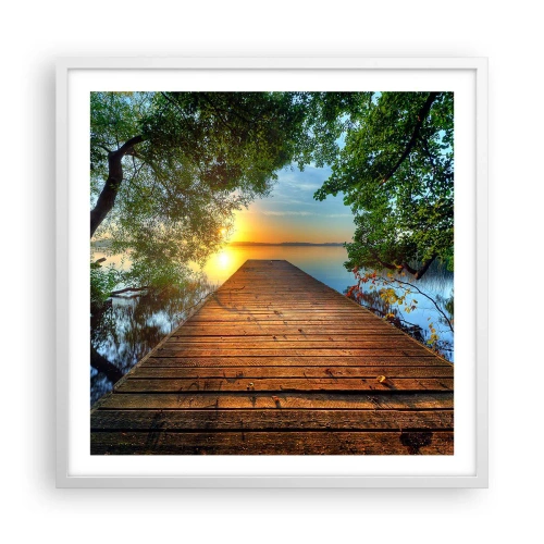 Pôster em moldura branca - Tome o seu tempo, sente-se - 60x60 cm