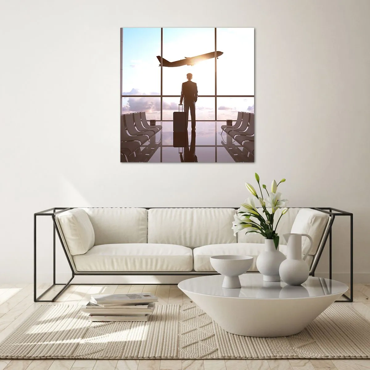 Quadro em vidro - Tem tempo, desacelere - 30x30 cm