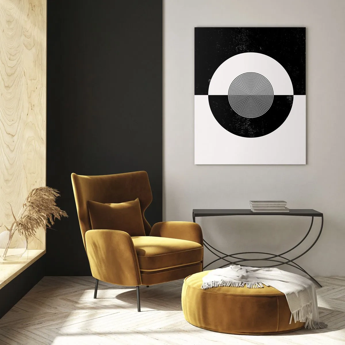 Quadro em vidro - Harmonia a preto e branco - 70x100 cm