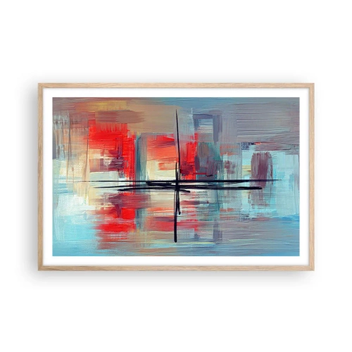 Pôster com moldura de carvalho claro - Uma paisagem numa dimensão desconhecida - 91x61 cm