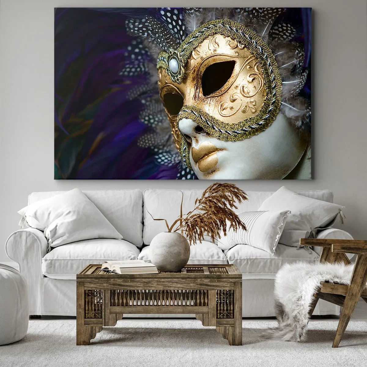Quadro em tela - Retrato veneziano em ouro - 120x80 cm