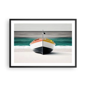 Pôster com moldura preta - No seu lugar - 70x50 cm