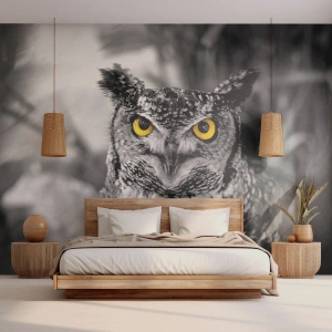 Papel de Parede Autocolante Deluxe Sticker - Nada pode ser escondido - Pássaros, Coruja, Natureza - 100x70 cm