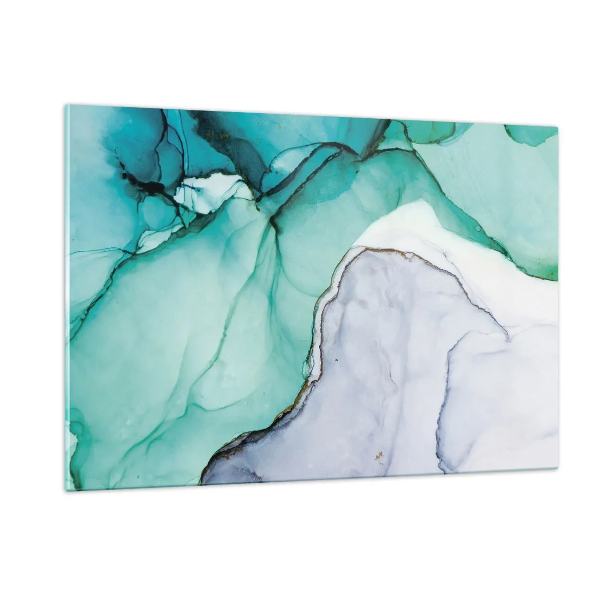 Quadro em vidro - Estudo em turquesa - 120x80 cm