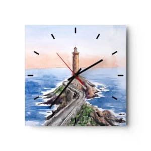 Relógio de parede - Relógio em vidro - De frente para o mar - 30x30 cm
