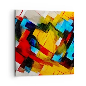 Quadro em tela - Camadas multicoloridas - 60x60 cm