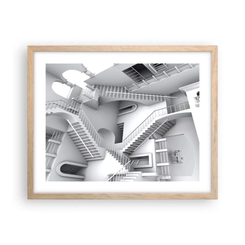 Pôster com moldura de carvalho claro - Paradoxos do espaço - 50x40 cm