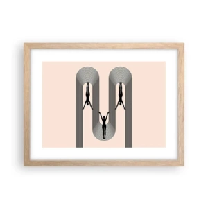 Pôster com moldura de carvalho claro - De cabeça para baixo - 40x30 cm