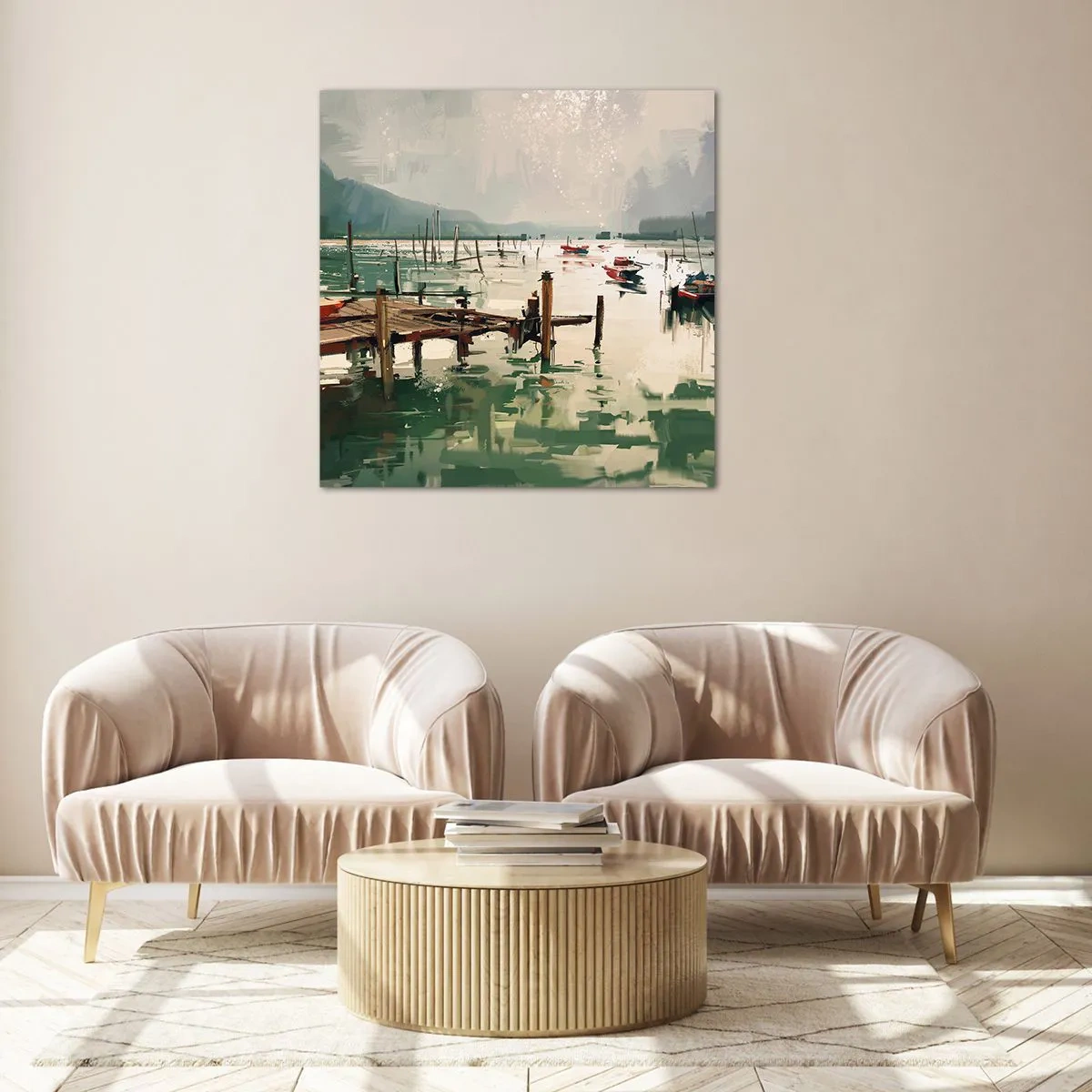 Quadro em vidro - Mergulhado na lua derretida - 60x60 cm