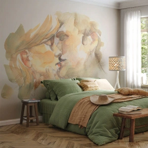 Papel de Parede Autocolante Deluxe Sticker - A outra metade foi encontrada? - Casal apaixonado, Beijo, Pedaço - 400x280 cm