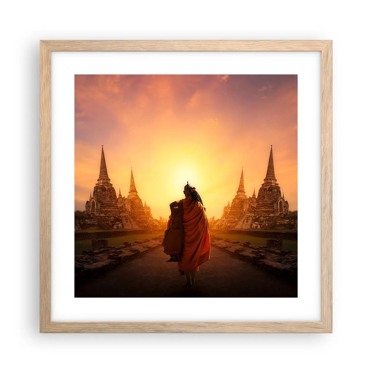 Pôster com moldura de carvalho claro - Em paz para a eternidade - 40x40 cm