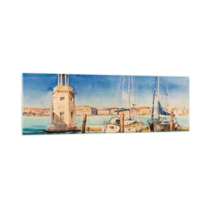Quadro em vidro - Lagoa ensolarada - 160x50 cm
