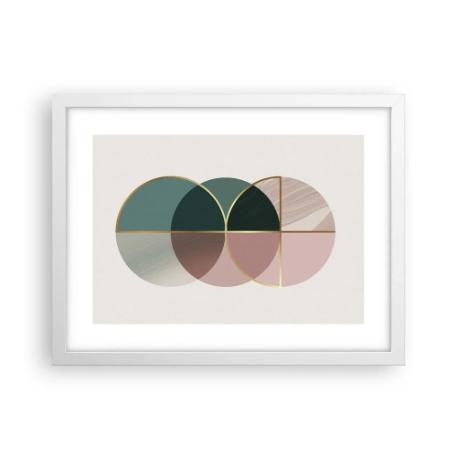 Pôster em moldura branca - Círculo entre círculos… - 40x30 cm