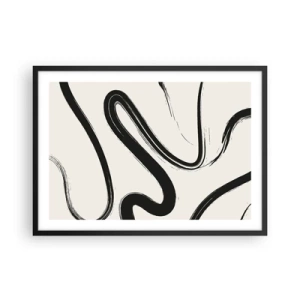 Pôster com moldura preta - Capricho preto e branco - 70x50 cm