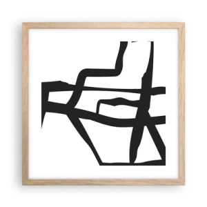 Pôster com moldura de carvalho claro - Projeto preto e branco - 40x40 cm
