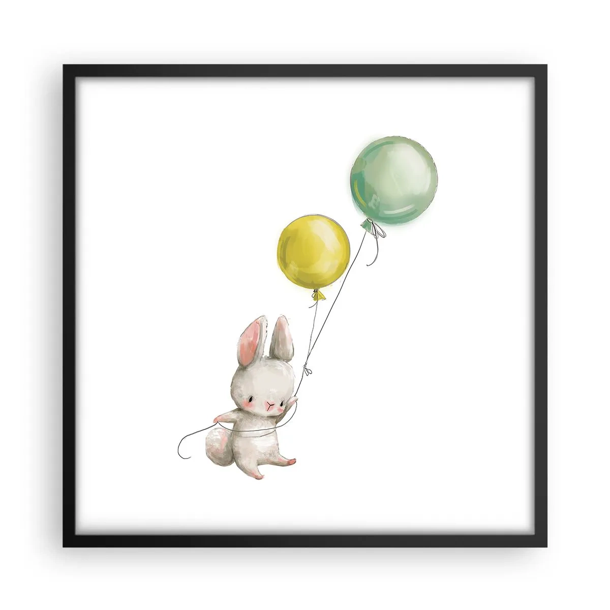 Pôster com moldura preta - Também quero voar! - 50x50 cm