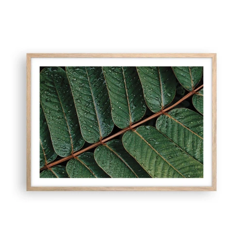 Pôster com moldura de carvalho claro - Num ritmo verde - 70x50 cm