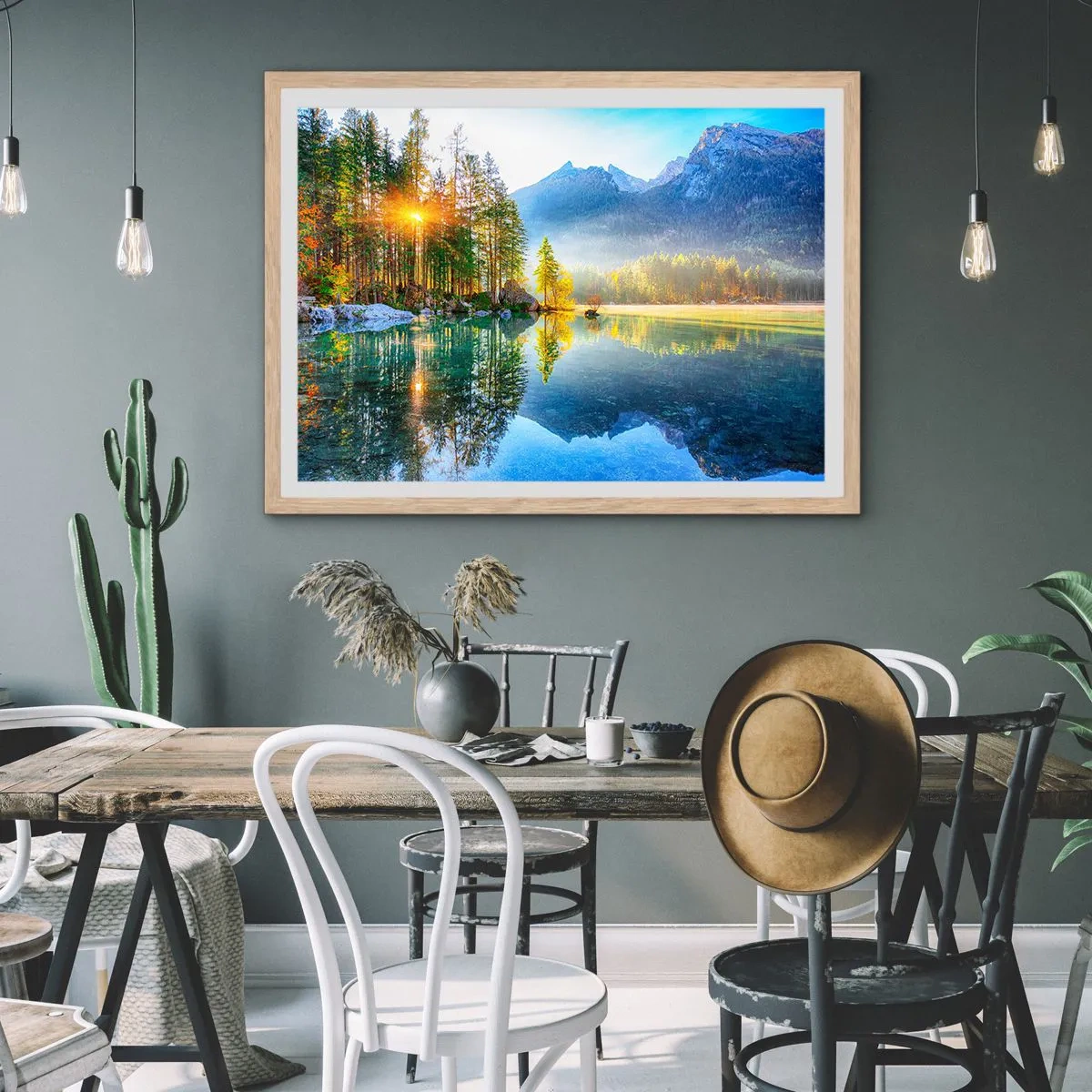 Pôster com moldura de carvalho claro - Majestade e doçura - 100x70 cm