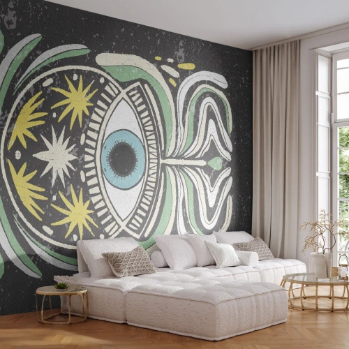 Papel de Parede Premium Sand - Rituais tribais - Boho, Olho, Pastel - 100x70 cm