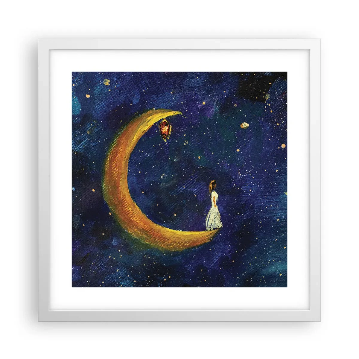 Pôster em moldura branca - O Chamado do Mundo - 40x40 cm