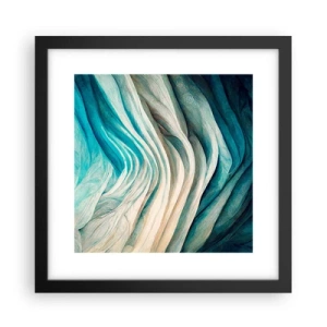 Pôster com moldura preta - Insaciabilidade azul - 30x30 cm
