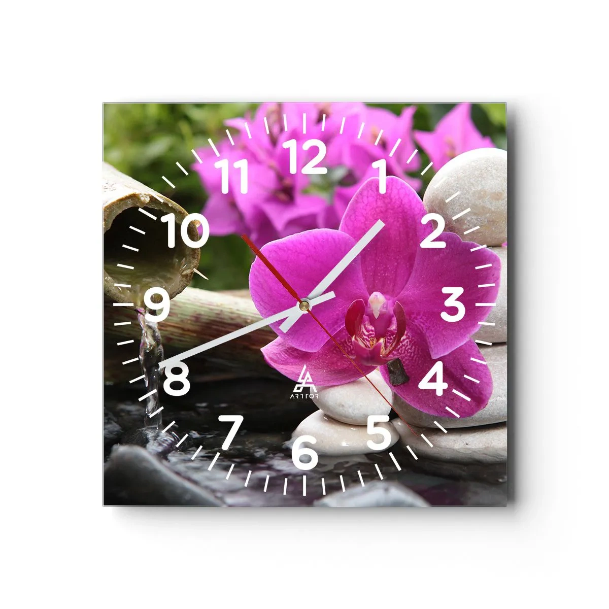 Relógio de parede - Relógio em vidro - Descanso imediato - 30x30 cm