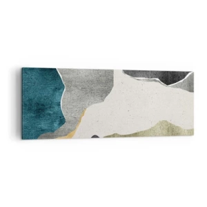 Quadro em tela - Composição de mosaico com fio de ouro - 140x50 cm