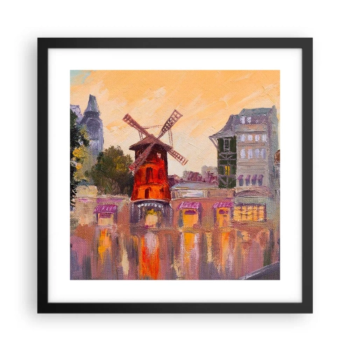 Pôster com moldura preta - Ícones parisienses – Moulin Rouge - 40x40 cm
