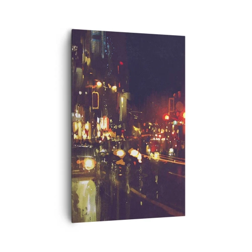 Quadro em tela - Imerso nas luzes da noite - 80x120 cm
