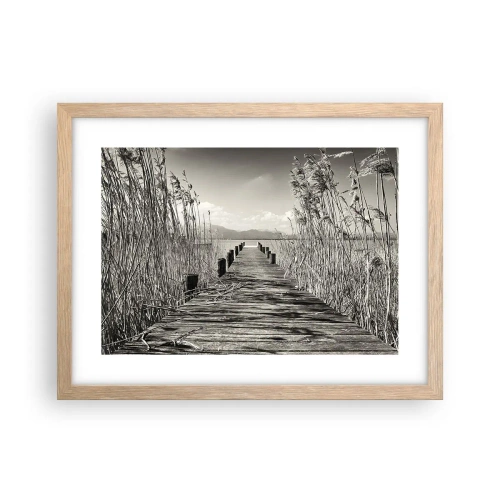 Pôster com moldura de carvalho claro - No silêncio da relva - 40x30 cm