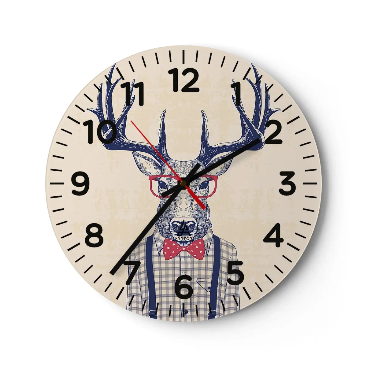 Relógio de parede - Relógio em vidro - Extravagância engraçada - 40x40 cm