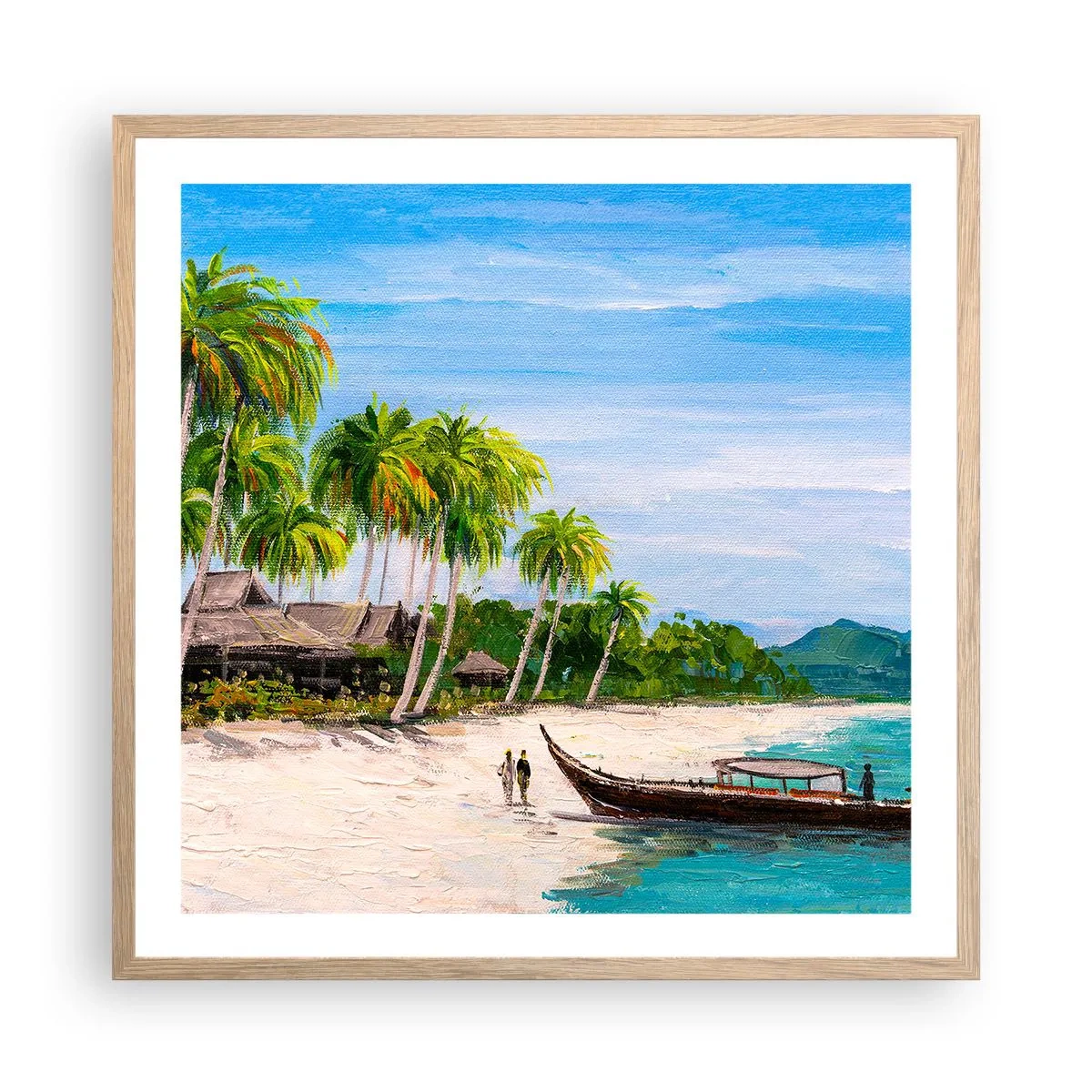 Pôster com moldura de carvalho claro - Um sonho exótico - 60x60 cm