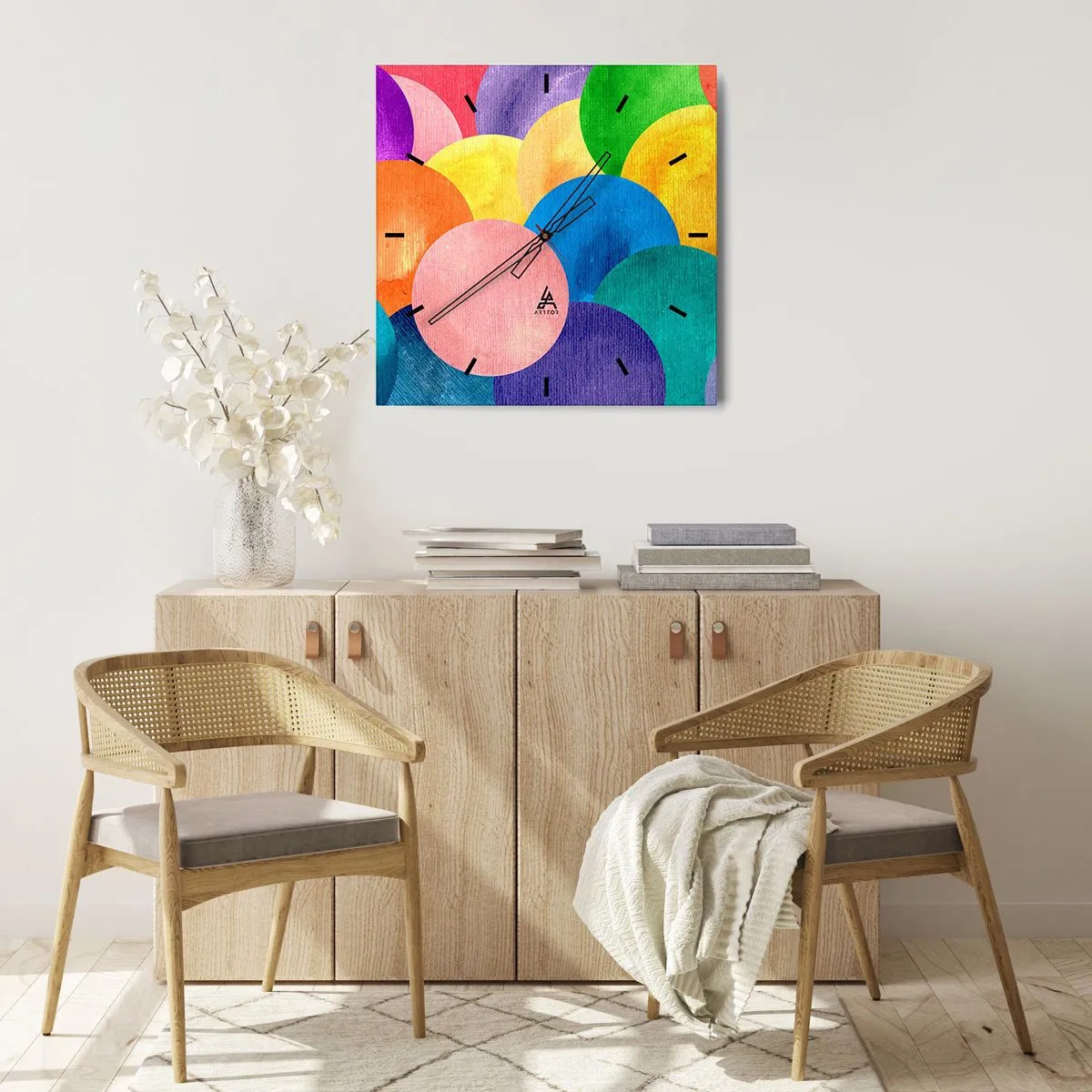 Relógio de parede - Relógio em vidro - A plenitude original da vida - 30x30 cm