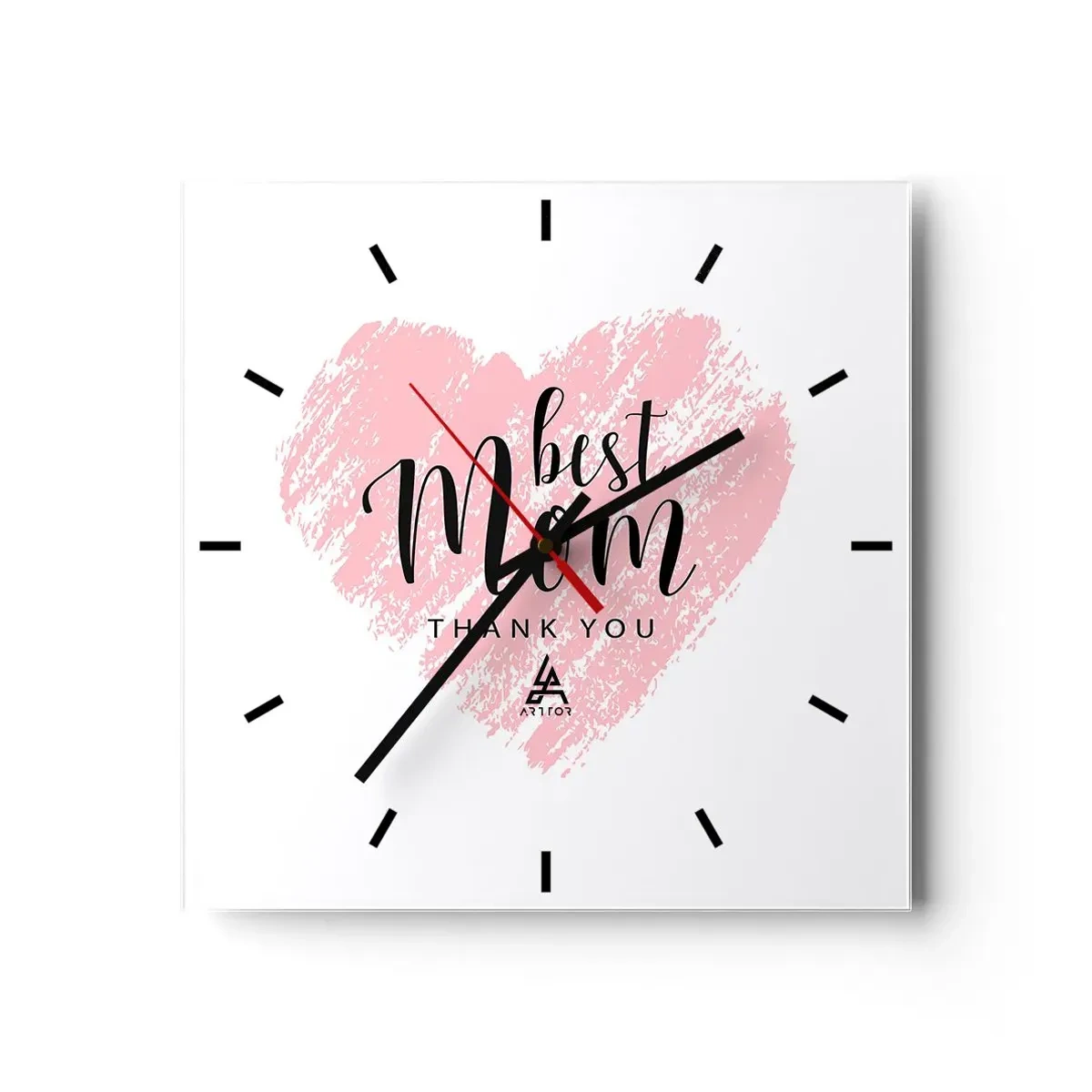 Relógio de parede - Relógio em vidro - Sempre o momento certo - 40x40 cm