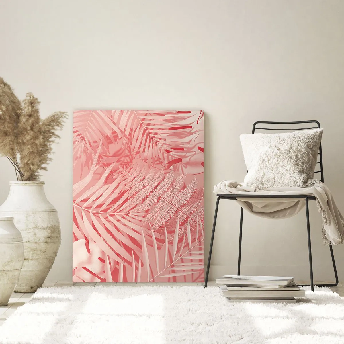 Quadro em vidro - Conceito cor-de-rosa - 50x70 cm