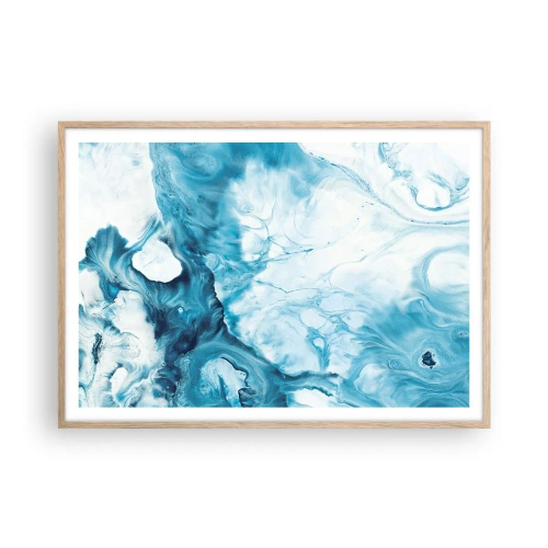 Pôster com moldura de carvalho claro - Concerto Azul - 100x70 cm