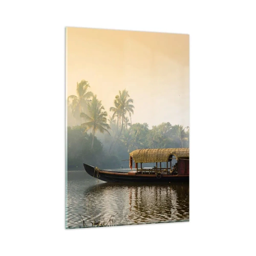 Quadro em vidro - Casa no rio - 80x120 cm