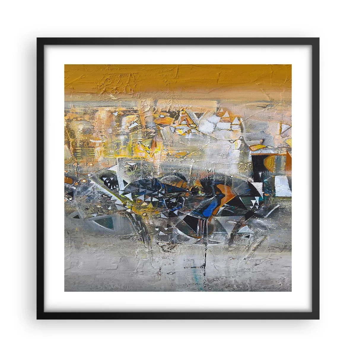 Pôster com moldura preta - Tudo vai se encaixar - 50x50 cm