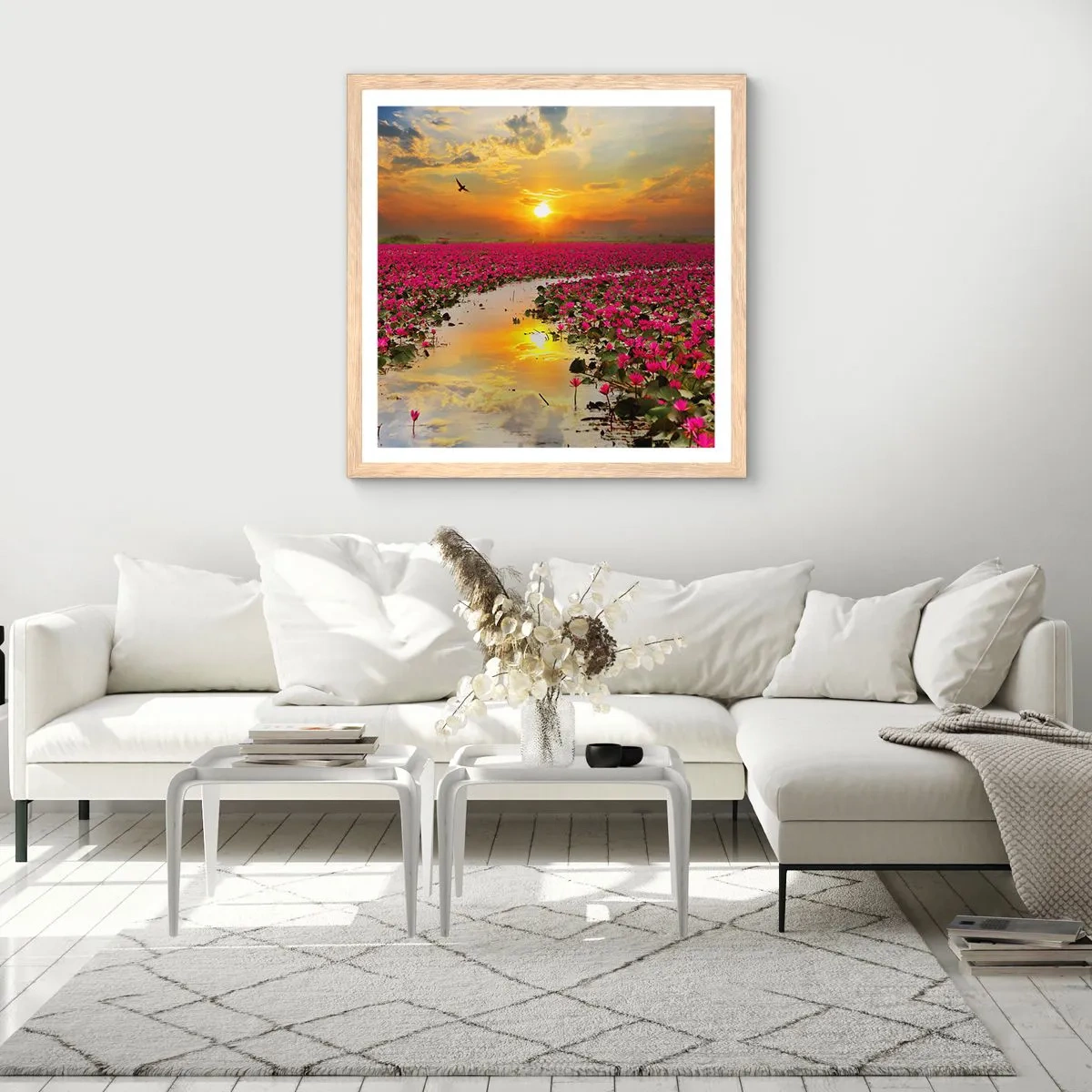 Pôster com moldura de carvalho claro - A vida secreta do lago - 30x30 cm