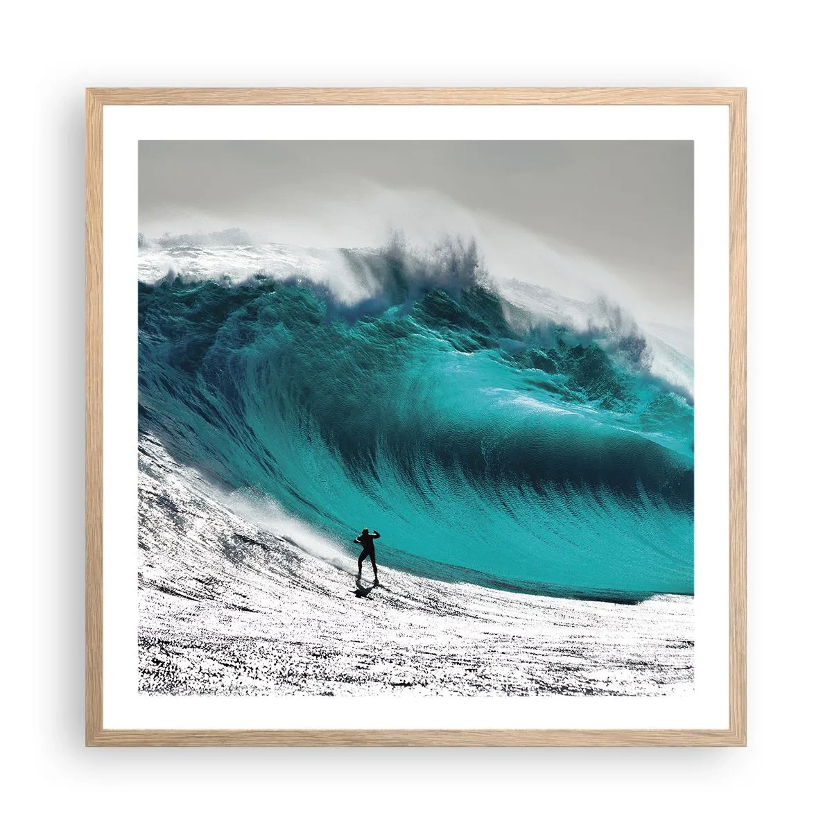 Pôster com moldura de carvalho claro - Desafio aceite - 60x60 cm