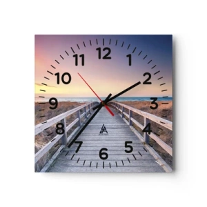 Relógio de parede - Relógio em vidro - Aurora da noite do Báltico - 40x40 cm