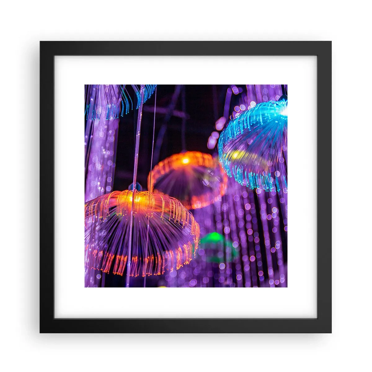 Pôster com moldura preta - Fonte de luz - 30x30 cm