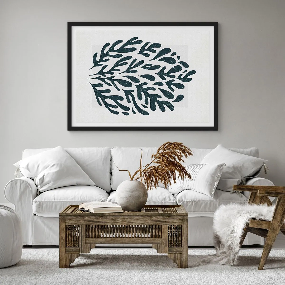 Pôster com moldura preta - Formas da natureza - 70x50 cm