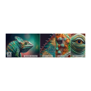 Amostra de papel de parede Premium Sand - Estás a ver-me? Isso não é bom… - Camaleão, Animais, Réptil - 100x30 cm