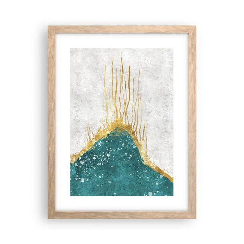 Pôster com moldura de carvalho claro - Maré Dourada - 30x40 cm